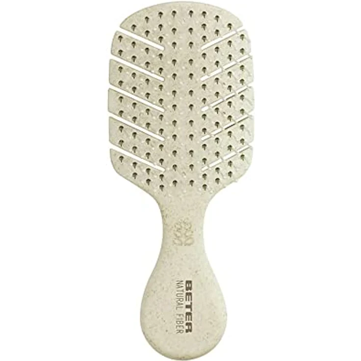 Beter Natural Fiber Mini Entwirrbürste, Antistatische Skelettbürste aus Weizenfasern, sanftes Kämmen für nasses und trockenes Haar, ideal für alle Haartypen, kompakte Reisemaße – Bild 1