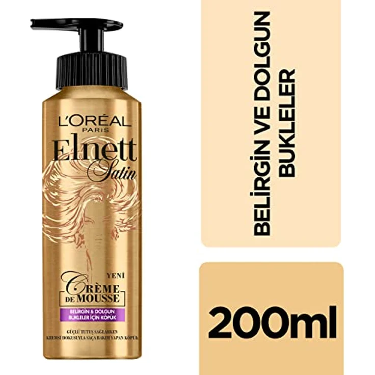 L'Oréal Paris Elnett Crème de Mousse für Locken, 3er Pack (3 x 200 ml) - Intensiv pflegend, perfekter Halt ohne Rückstände, mit innovativem Pumpspender – Bild 3