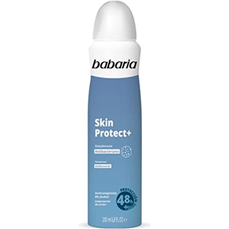 Babaria Desodorante Spray Skin Protect+ 200Ml, pflegt und schützt die Haut, langanhaltende Wirkung