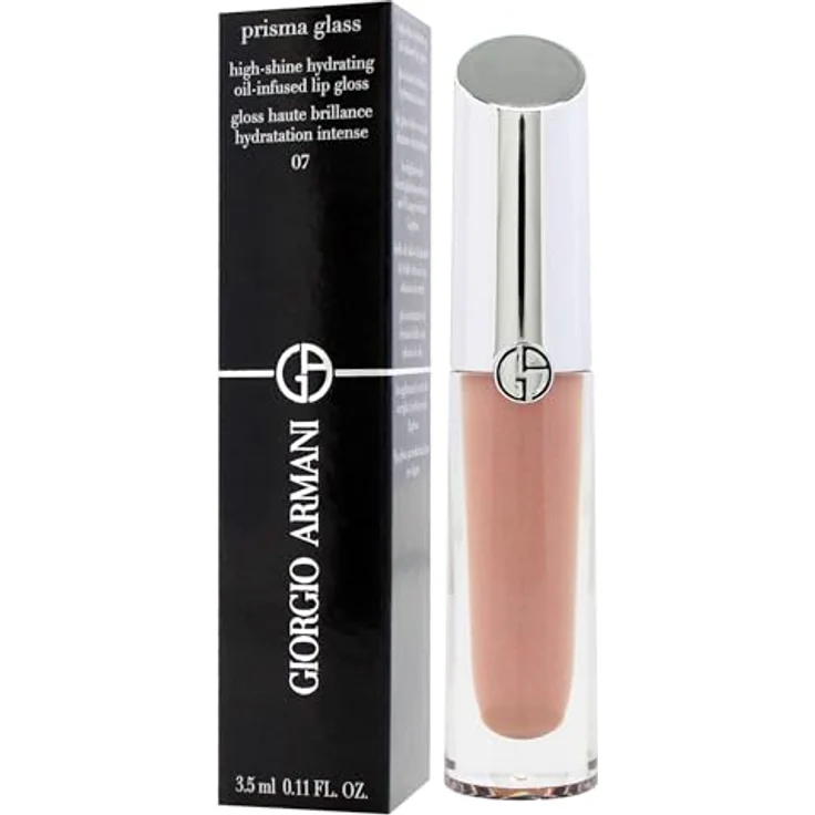 Giorgio Armani Prisma Glass Lipgloss 07 Nude Glow, hochglänzend, feuchtigkeitsspendende Formel, 3,1 g – Bild 4