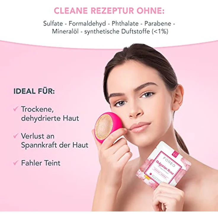 Foreo Gesichtspflege Intelligente Maskenbehandlung Ufo Mask Bulgarian Rose 6 x 1 Stk. – Bild 2