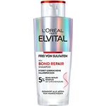 L'Oréal Paris Elvital Repair Shampoo für eine sanfte Reinigung, Mit Bond-Repair-Komplex und Zitronensäure, Für weniger Haarbruch und mehr Glanz, Sulfatfrei, Bond Repair, 1 x 200 ml