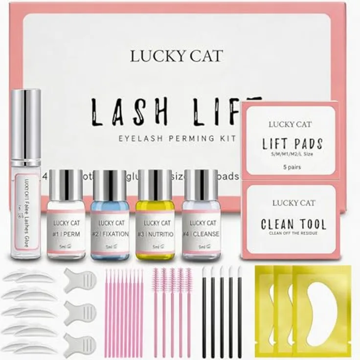 LUCKY CAT 2026 Lash Lifting Set, Professionelles Semipermanentes Wimpernlifting für Perfekten Schwung, Lange Haltbarkeit, Einfach zu Bedienen, Ideal für Partys und Geburtstage