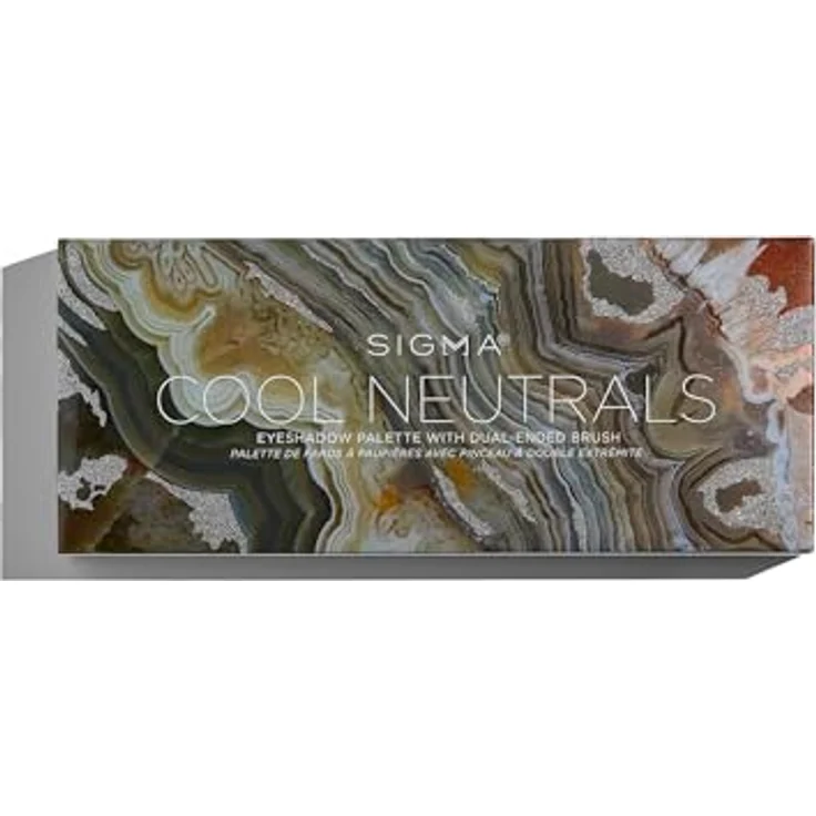 Sigma Beauty Cool Neutrals Lidschatten-Palette, 14 kühl getönte Farben mit doppeltem Pinsel und Spiegel im Set – Bild 1