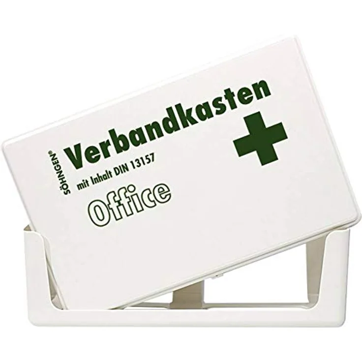 Söhngen Office Verbandskasten (ohne Inhalt, Koffer aus Kunststoff, mit Wandhalterung, weiß) 260x160x80 mm, 3003056
