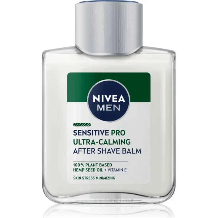 NIVEA MEN Sensitive Hemp After Shave Balsam mit Hanföl, 100 ml, beruhigt und spendet Feuchtigkeit, reduziert Hautrötungen und erfrischt die Haut