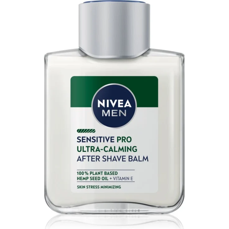 NIVEA MEN Sensitive Hemp After Shave Balsam mit Hanföl, 100 ml, beruhigt und spendet Feuchtigkeit, reduziert Hautrötungen und erfrischt die Haut