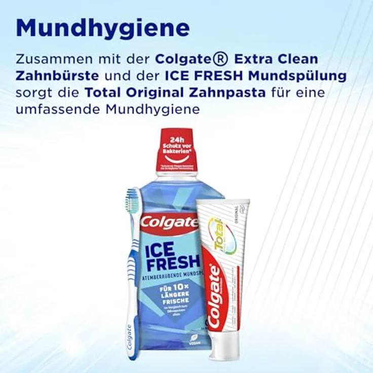 Colgate Total Original 75 ml, antibakterielle Zahnpflege, für empfindliche Zähne – Bild 5