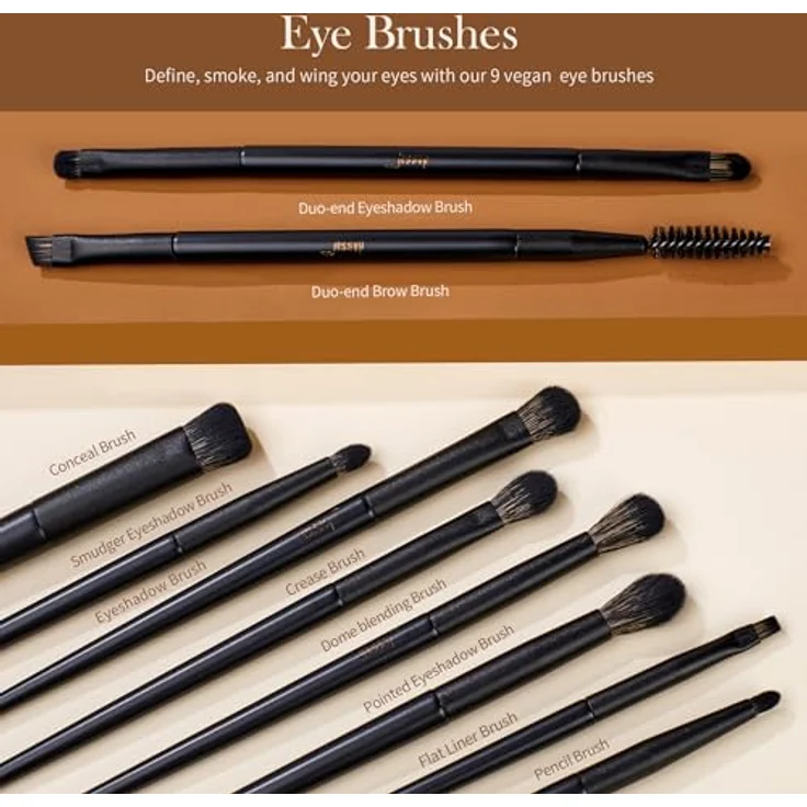 Jessup Makeup Pinsel-Set T336-G, 14-teiliges Set für Gesicht und Augen in Rosa mit Geschenkverpackung – Bild 5