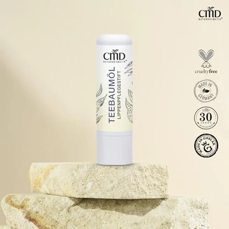 CMD Naturkosmetik Teebaumöl Lippenpflege mit Bio-Sheabutter, 4,50 g - Schutz bei Wind & Wetter, auch bei Lippenbläschen geeignet – Bild 2