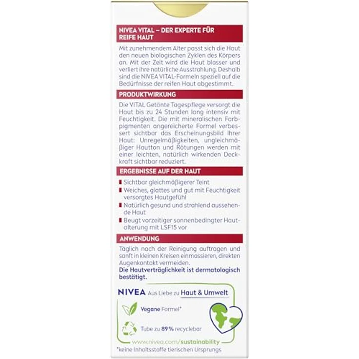 NIVEA BB Cream Vital, Getönte Tagespflege LSF 15 für reife Haut, 50 ml – Bild 8