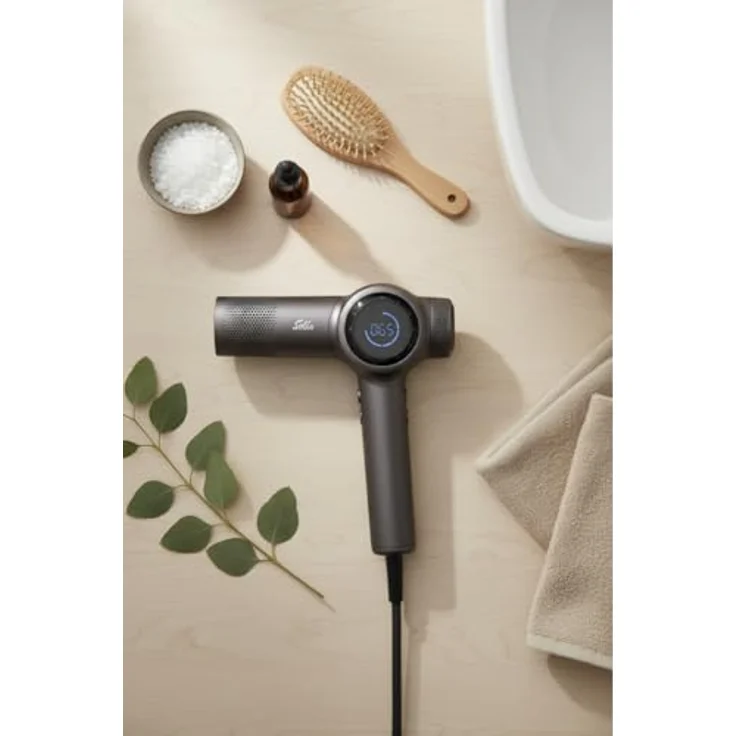 Solis AirVolution 630 Pro (Typ 3806), Haartrockner mit intelligenter Temperaturkontrolle, 110.000 U/min, leichte Bauweise, Ionentechnologie, vier Temperaturstufen, LED-Display – Bild 2