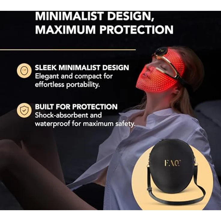 FAQ 200 Travel Case – Durable Skincare Storage for FAQ 201 & FAQ 202 LED Light Face Masks Beauty – Lightweight & Travel-Friendly LED Face Mask Case for Anti-Aging Treatments, Black – Bild 3