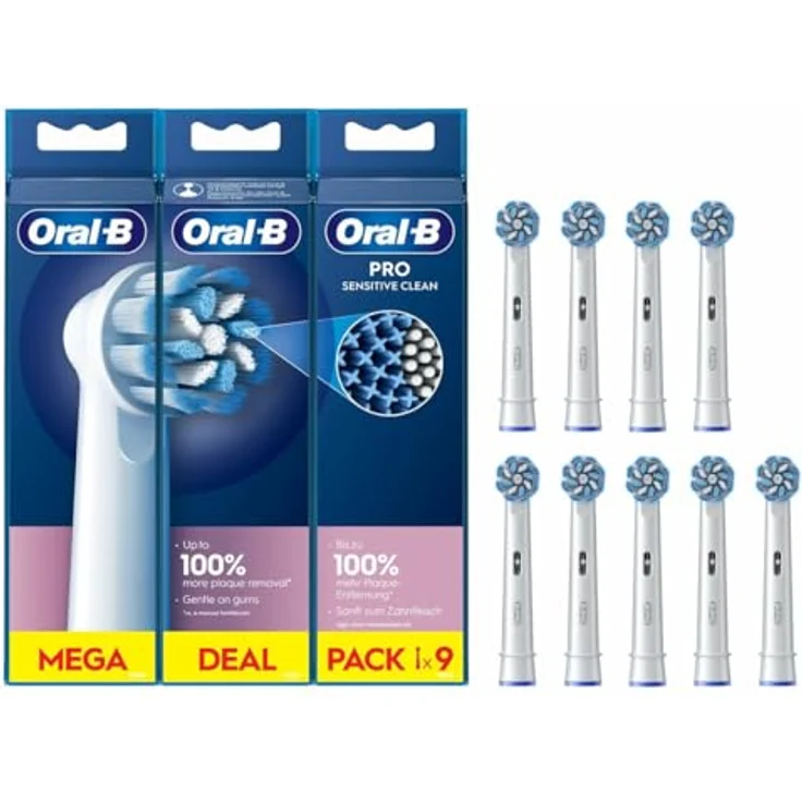 Braun Oral-B Pro Sensitive Clean, Zahnbürstenkopf mit extra weichen Borsten, 9er Pack für empfindliche Zähne und Zahnfleisch – Bild 2