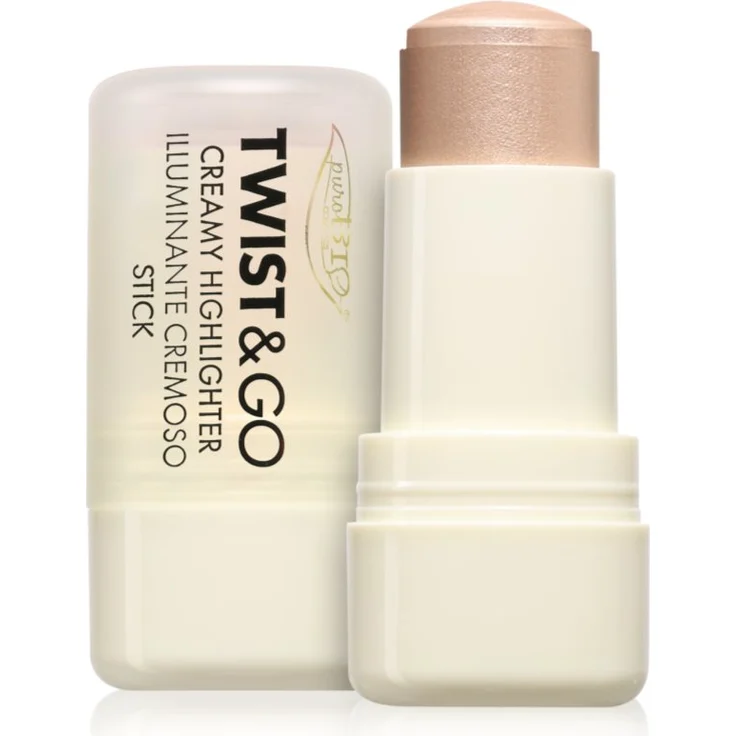 puroBIO Cosmetics Twist&Go, Cremiger Highlighter Stick, Farbton 01 Sparkling Wine, 5 g, vegan und lichtreflektierend – Bild 1