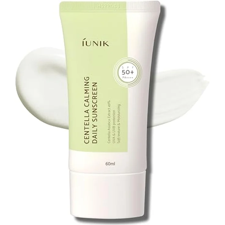 iUNIK IUNIK Centella beruhigende vegane Feuchtigkeitscreme LSF 50+ PA++++, 60 ml, mattes Finish, geruchslos – Bild 1