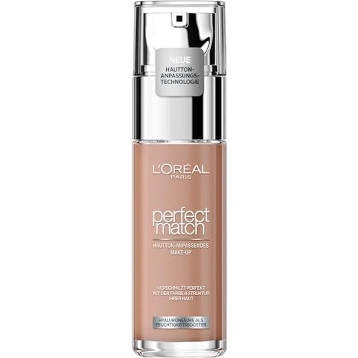 L'Oréal Paris Make up, Flüssige Foundation mit Hyaluron und Aloe Vera, Perfect Match Make-Up, Nr. 8.5.D/8.5.W Toffee, 30 ml