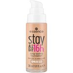 essence stay ALL DAY 16h long-lasting Foundation, Nr. 09.5, Nude, langanhaltend, mattierend, matt, für unreine Haut, vegan, ölfrei, wasserfest, ohne Parfüm, 1er Pack (30ml)
