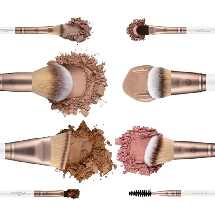 Luvia Mirage 4|8 Duo Pinselset, 8-fach Make-up-Set mit veganen, doppelseitigen Pinsel für Face und Eyes – Bild 3