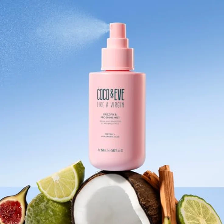 Coco & Eve Frizz Fix & Pro Shine Mist - 72 Stunden Frizz-Kontrolle und sofortiger Glanz | Leichter Hitzeschutz | Feuchtigkeitsspendendes, glättendes, entwirrendes Spray | Für alle Haartypen (150 ml) – Bild 2