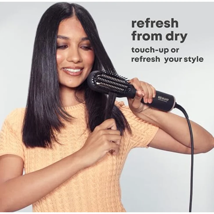 Revamp Professional Stylers Deepform Straight & Style, Heißluft Stylingbürste für flaches und paddelartiges Haarstyling, kabelgebunden, mittellange Borsten, Damen – Bild 3