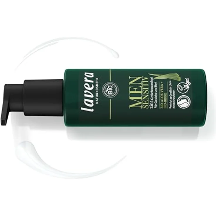 lavera Men sensitiv 2in1 Gesichtswaschgel - feuchtigkeitsspendend - Reinigung ohne Austrocknen - vegan - Naturkosmetik - 150 ml – Bild 2