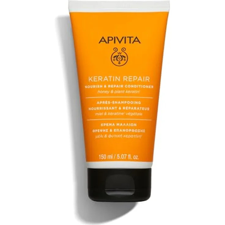 Apivita Keratin Repair Nourish Conditioner, regenerierender Keratin Conditioner für trockenes und beschädigtes Haar, 150 ml, silikonfrei und sulfatfrei