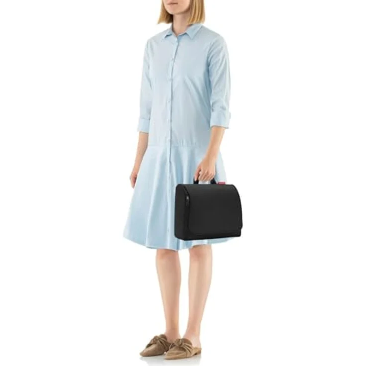 REISENTHEL® Kulturbeutel toiletbag XL, geräumige Waschtasche mit 1 Hauptfach, 4 Stecktaschen, Haken und Spiegel, reißfestes Polyester, blau – Bild 3