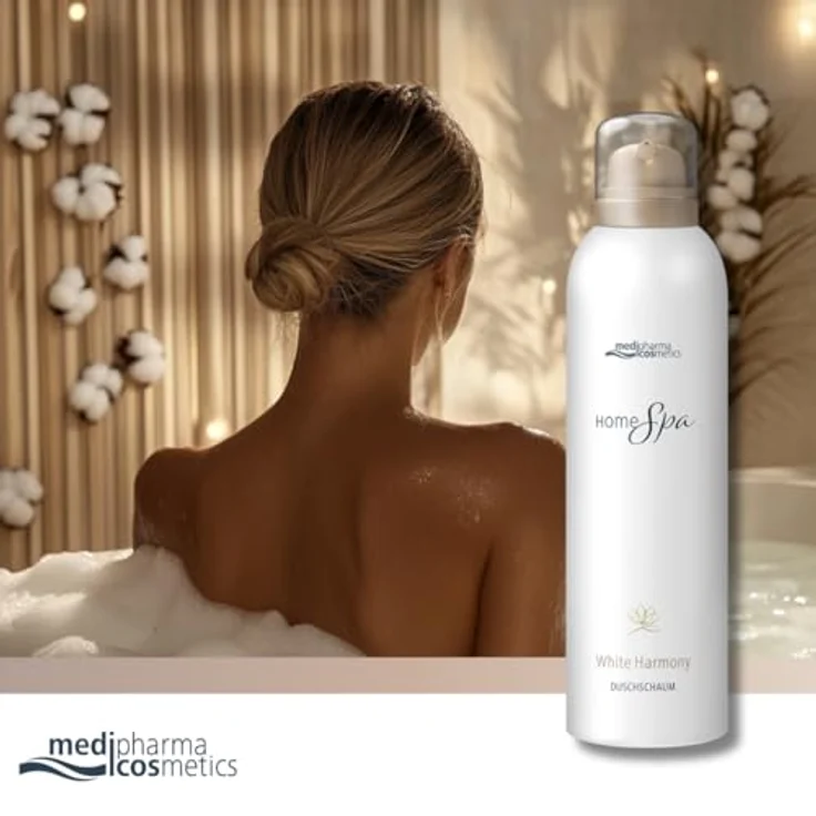 Medipharma Cosmetics Home Spa White Harmony Duschschaum 200 ml - Mit Bio-Cotton-Extrakt, Aloe Vera, vegan – Bild 5