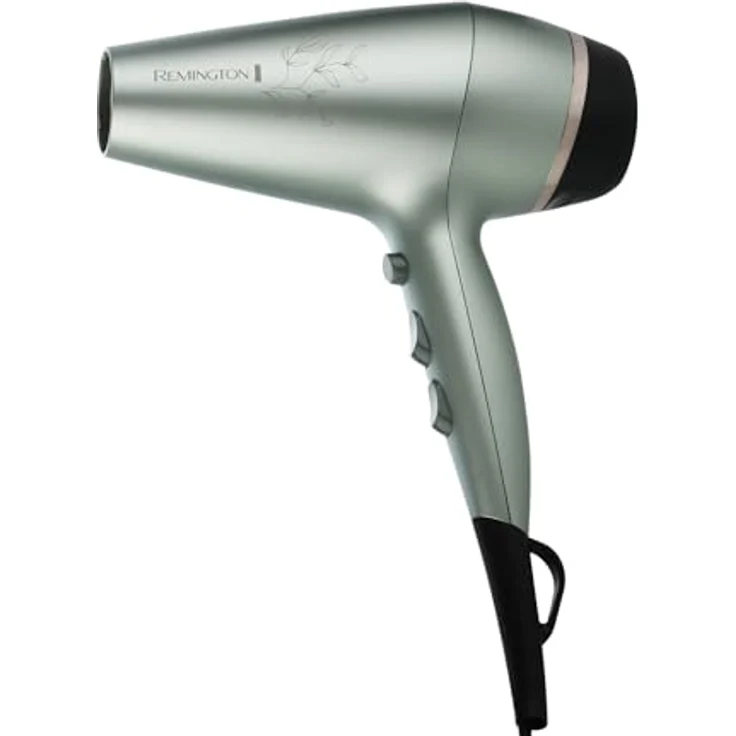 Remington AC5860 Botanicals Haartrockner, 2.300 Watt, 2 Gebläsestufen, Kaltstufe, 6 mm Stylingdüse, Diffusor, Aufhängeöse, metallic grün – Bild 3