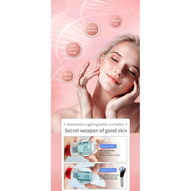 Lalano`S Cosmetics SkinStar EMS Gesichtsmassagegerät, Anti-Aging mit Photonentechnologie, Hot/Cool Behandlung, Vibrationsmassage, tragbar und USB aufladbar – Bild 9