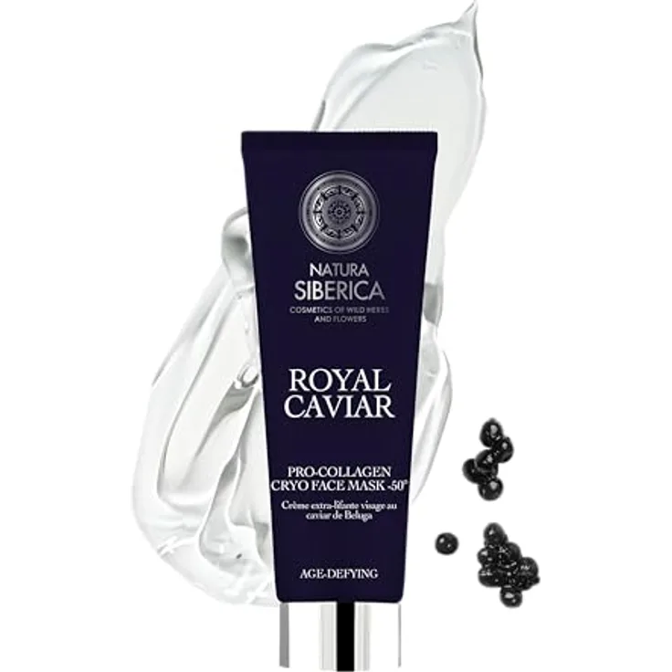 Natura Siberica Royal Caviar Pro-Collagen Cryo Face Mask -50°, 75 ml – Anti-Aging Maske mit Beluga-Kaviar, Peptiden, Hyaluronsäure & Kollagen, Lifting-Effekt für reife Haut