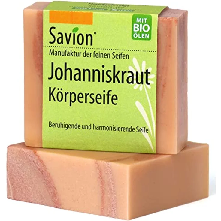 Savion Johannis Körperseife mit Johanniskrautöl, Vegan, Palmölfrei, Tierversuchsfrei, 80g – Bild 1
