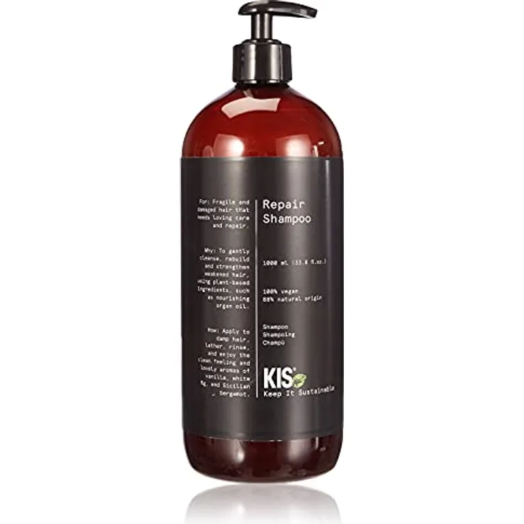 KIS Green Repair - Shampoo - 1000ml - brüchiges & geschädiges Haar - 100% Vegane Rezeptur - sulfatfrei - mit pflegendem Arganöl