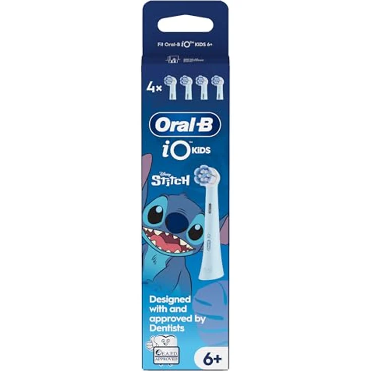 Oral-B iO Kids Disney Stitch Ersatzkopf, 4er Set für Kinderzahnbürsten, sanfte Reinigung mit weichen Borsten, effektive Zahnbelagentfernung – Bild 2
