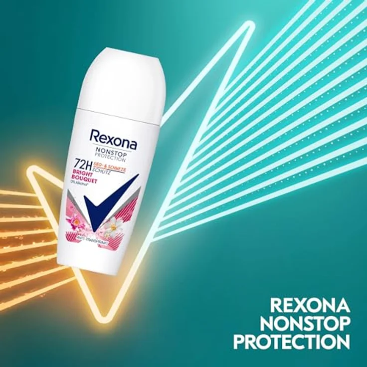 Rexona Nonstop Protection Deo Roll-On Bright Bouquet, Antitranspirant mit 72 Stunden Schutz vor Schweiß und Körpergeruch, 50 ml – Bild 4