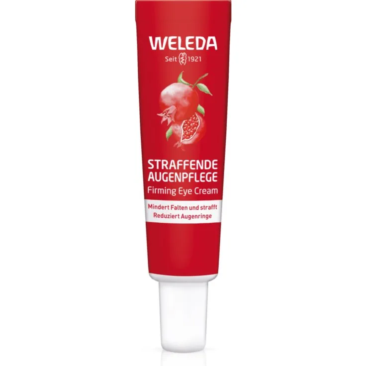 Weleda Pomegranate Augencreme zur Faltenreduzierung mit Maca-Peptiden, 12 ml, glättet feine Linien und reduziert Augenringe