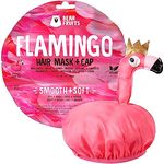 Bear Fruits Flamingo Glatt + Weich Haarmaske mit Haube, 20 ml