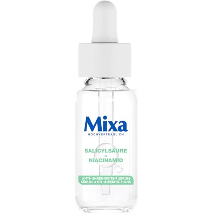 Mixa Anti-Unreinheiten Serum, Für zu Akne neigende und sensible Haut, Mattes Finish & Ölkontrolle, 30 ml – Bild 1