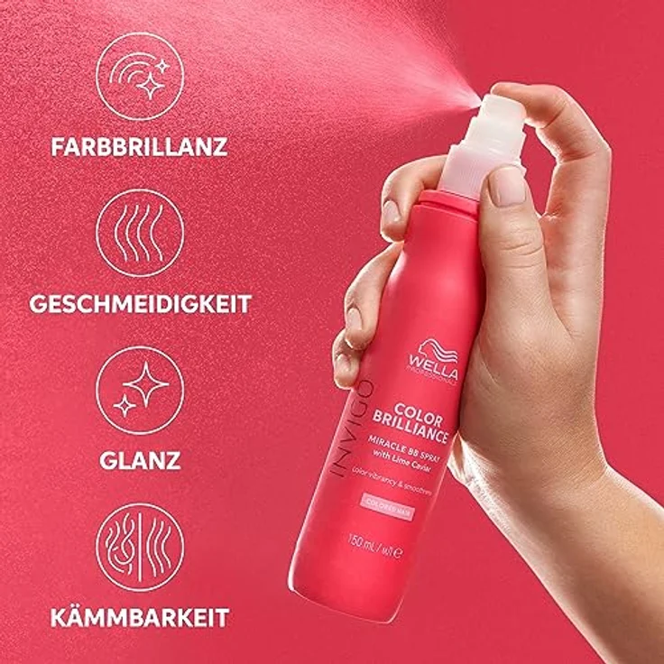 Wella Professionals Invigo Color Brilliance Miracle BB Spray – Leave-in Conditioner Spray mit Vitamin E – farbschützende Sprühkur ohne Ausspülen für gefärbtes Haar mit Oxidationsschutz – 150 ml – Bild 2