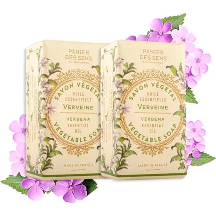 Panier des Sens Hand- & Körperseife mit Verbene, 97% natürliche Inhaltsstoffe, 2x150g - Mit Olivenöl, Marseille Seife für Damen und Herren – Bild 1