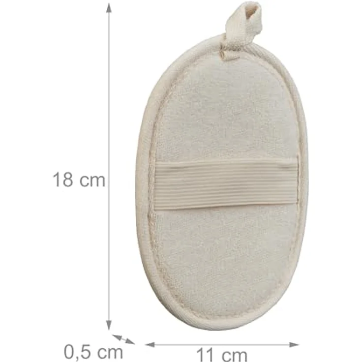 relaxdays Hautpflegeschwamm Luffaschwamm 4er Set, natürliche Duschschwämme aus Luffa in Beige für sanfte Hautreinigung – Bild 4