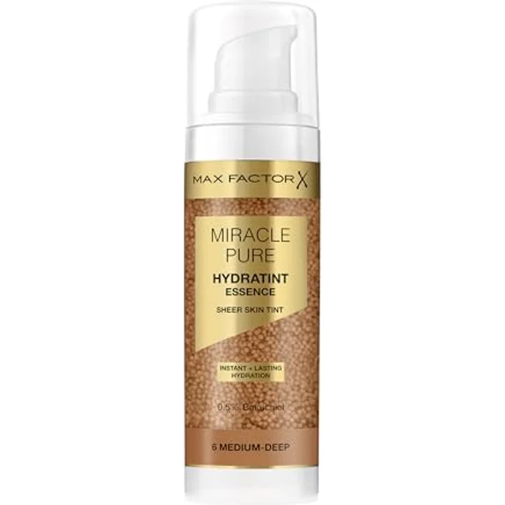 MAX FACTOR Foundation Miracle Pure Hydratint Essence 6 Medium-Deep, 30 ml, vegane Feuchtigkeitsformel mit 24 Stunden Hydration und natürlichem Glow – Bild 1