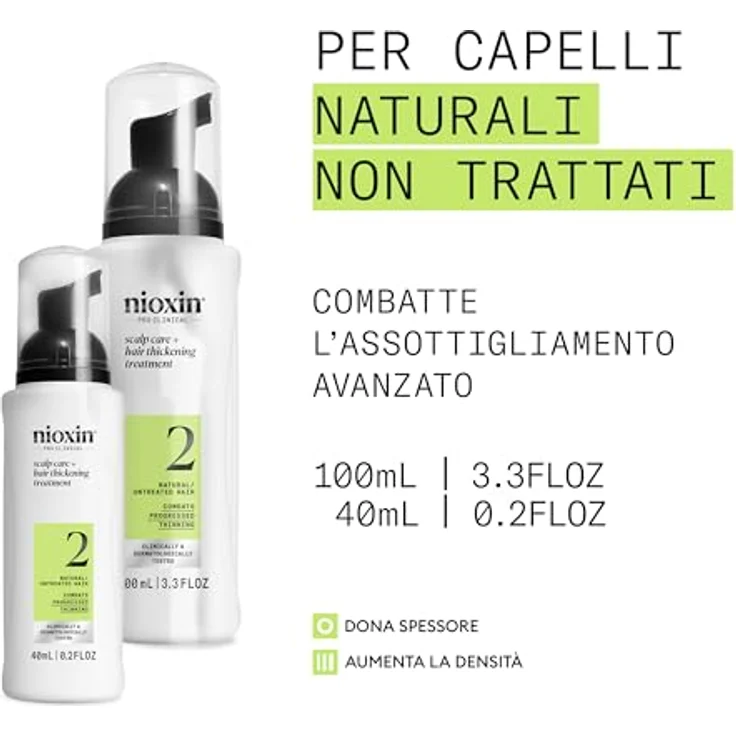 NIOXIN System 2 Scalp + Hair Thickening Leave On Treatment - Serum für natürliches Haar mit fortschrittlicher Ausdünnung - mit Niacinamid und Biotin, 100 ml – Bild 2