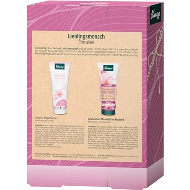 Kneipp Lieblingsmensch Geschenkset, Bodylotion und Duschbalsam für trockene & sensible Haut, 2x 200ml, Mandelblüten Hautzart Serie – Bild 2