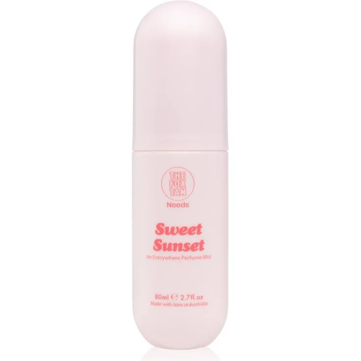The Fox Tan Everywhere Parfume Mist Sweet Sunset, parfümiertes Bodyspray für Damen, 80 ml, zitrischer und blumiger Duft