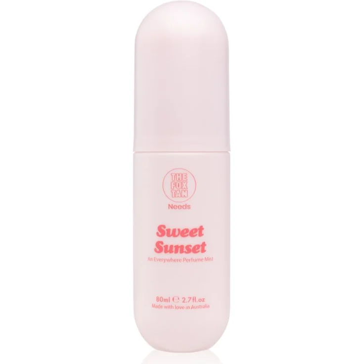 The Fox Tan Everywhere Parfume Mist Sweet Sunset, parfümiertes Bodyspray für Damen, 80 ml, zitrischer und blumiger Duft
