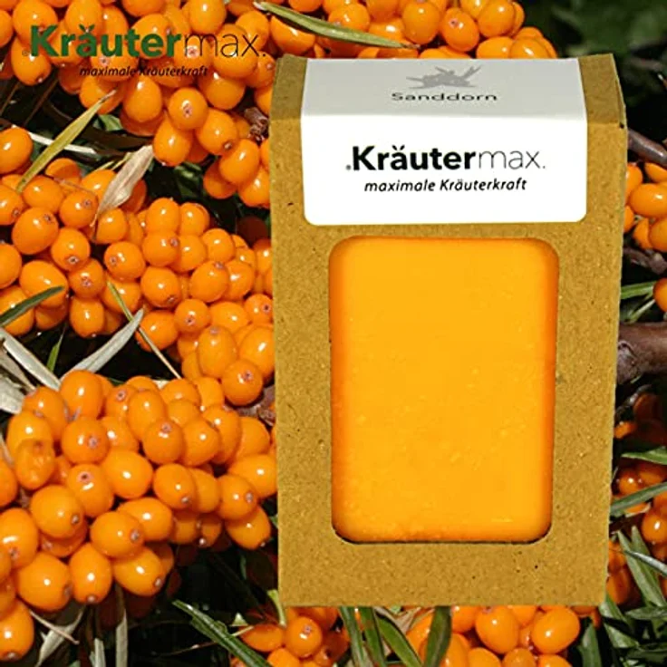 Sanddorn Seife 100% Natur mit Sanddornöl und Sanddornduft Naturkosmetik 1 x 100 g – Bild 2