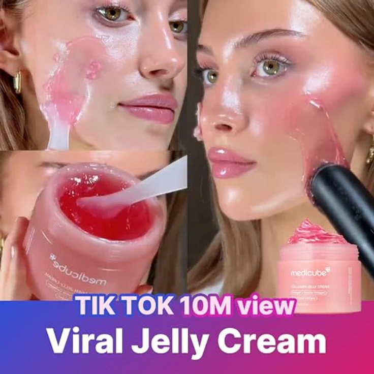 Medicube Collagen Jelly Cream 50ml – Straffende Feuchtigkeitspflege mit 98% Hydrolysiertem Kollagen, Niacinamid und Squalan – Bild 5