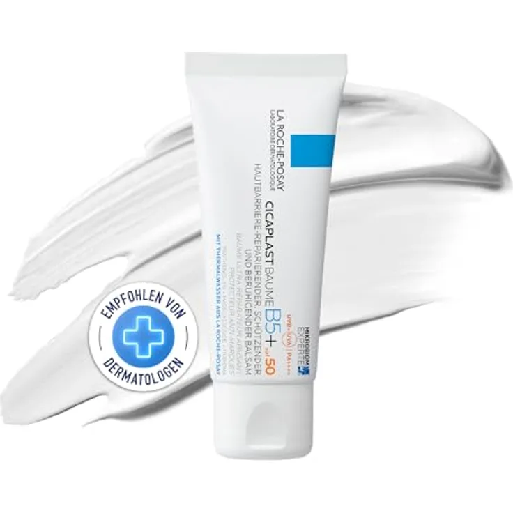 La Roche-Posay Cicaplast Baume B5+ LSF 50, Regenerierende Creme für sensible und gereizte Haut von Gesicht und Körper, Mit Procerad, Tribioma, und Madecassoside, 40 ml
